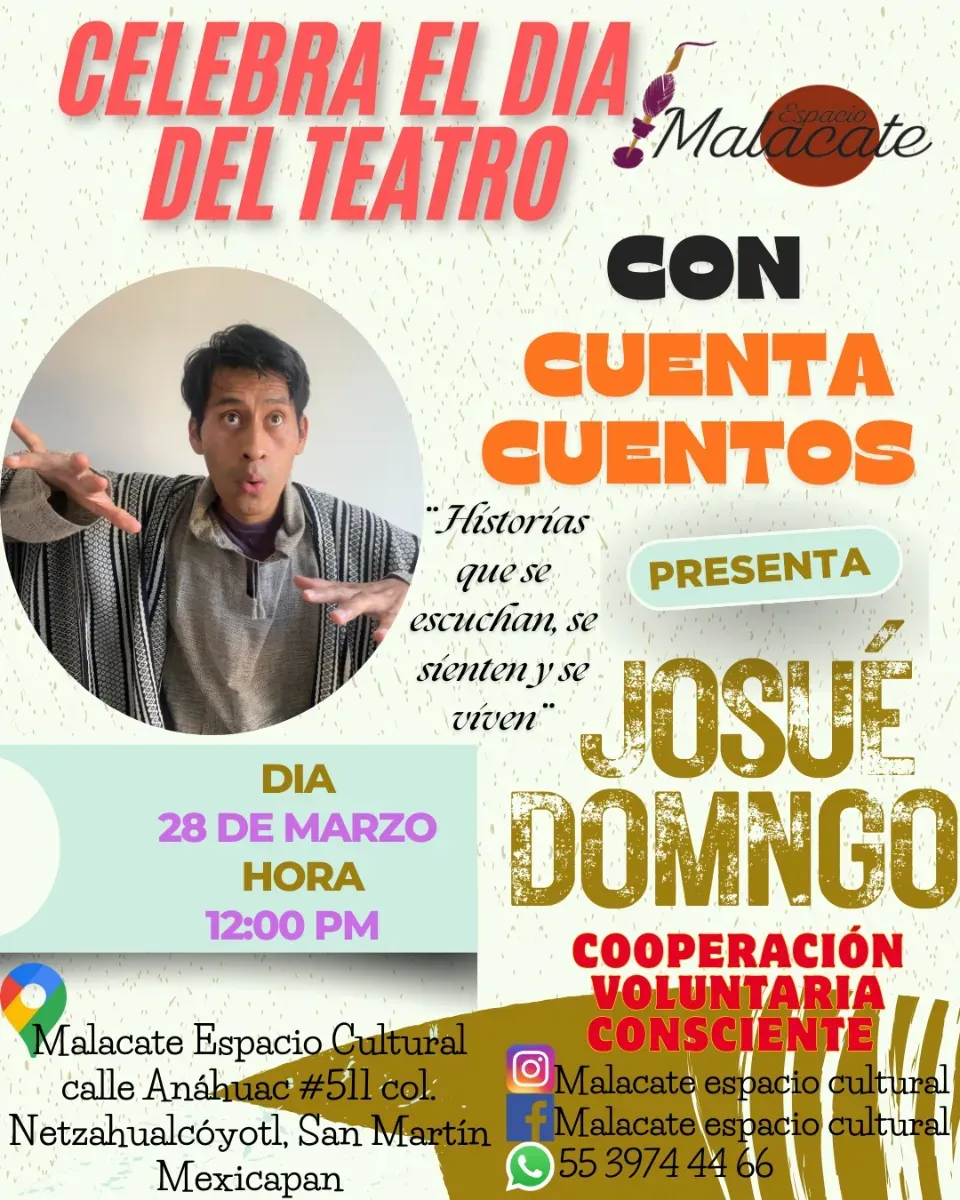 Imagen de Celebración del Día del Teatro - Cuenta Cuentos con Josué Domínguez
