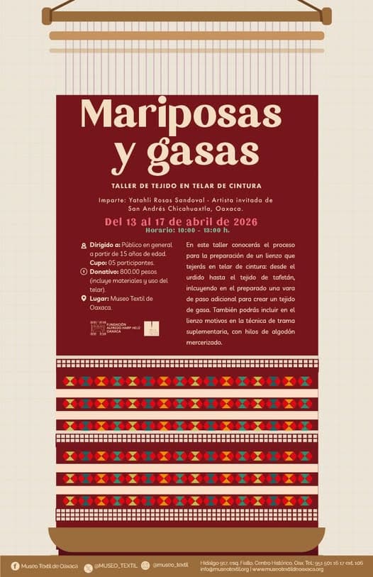 Imagen de Taller de telar de cintura: Mariposas y gasas en Oaxaca